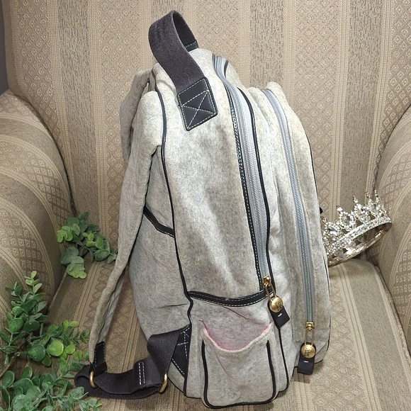 Juicy Couture Y2K Gray Velour Backpack - Picture 7 of 16